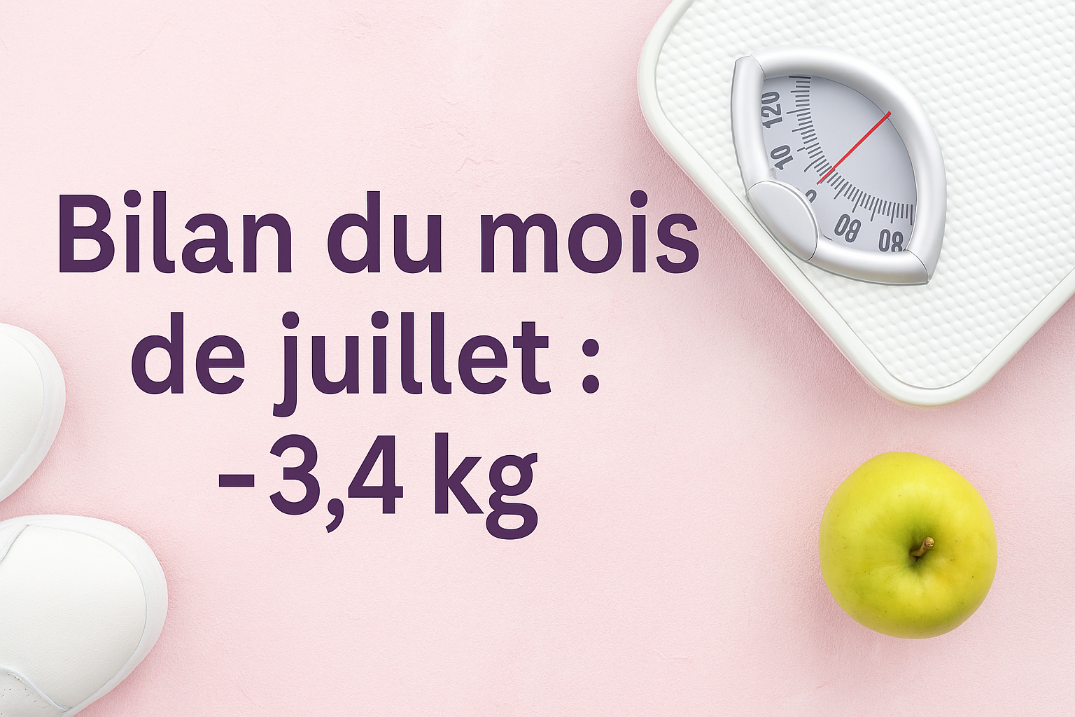 Bilan perte de poids juillet 2025 : –3,4 kg en 1 mois, mes hauts et mes bas